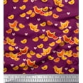 thumbnail image 1 of Soimoi Moss Georgette Fabric Heart,Hen & Chick Cartoon Print Fabric by Yard 42 Inch Wide, 1 of 3
