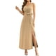 thumbnail image 1 of Vestidos de Fiesta Elegantes largo ajustado con abertura lateral vestido largo sexy con lazo traje en forma de H Cgtredaw Oro T XXL para Mujer, 1 of 9