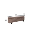 thumbnail image 5 of 60 Inch Modern Storage Bench Deep Channel Tufted Polyester Fabric Gray- Saltoro Sherpi, 5 of 5