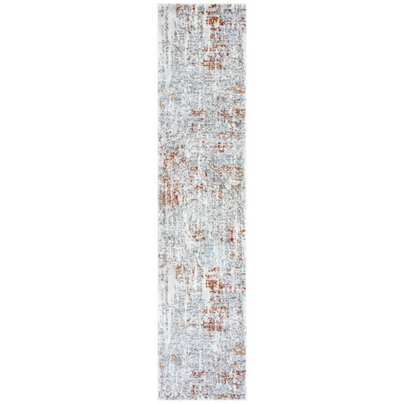 SAFAVIEH Toscana Shelton Abstract Polyester Runner Rug, Ivory/Grey, 2' x 9'
