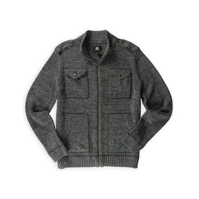 Rock & Republic Chamarra Bomber de Punto Pesado para Hombre, Gris, Mediano Rock & Republic Chaqueta de bombardero