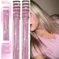 thumbnail image 2 of Synthetic Fiber Clip-in Hair Tinsel, Sparkly Glitter Hair Extensions for Christmas & New Year, 2 of 8