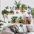 thumbnail image 3 of ¡Ahorra Más!, Pegatinas de pared con plantas en macetas verdes y 12 mariposas de colores como pegatinas decorativas Akmoler, 3 of 5