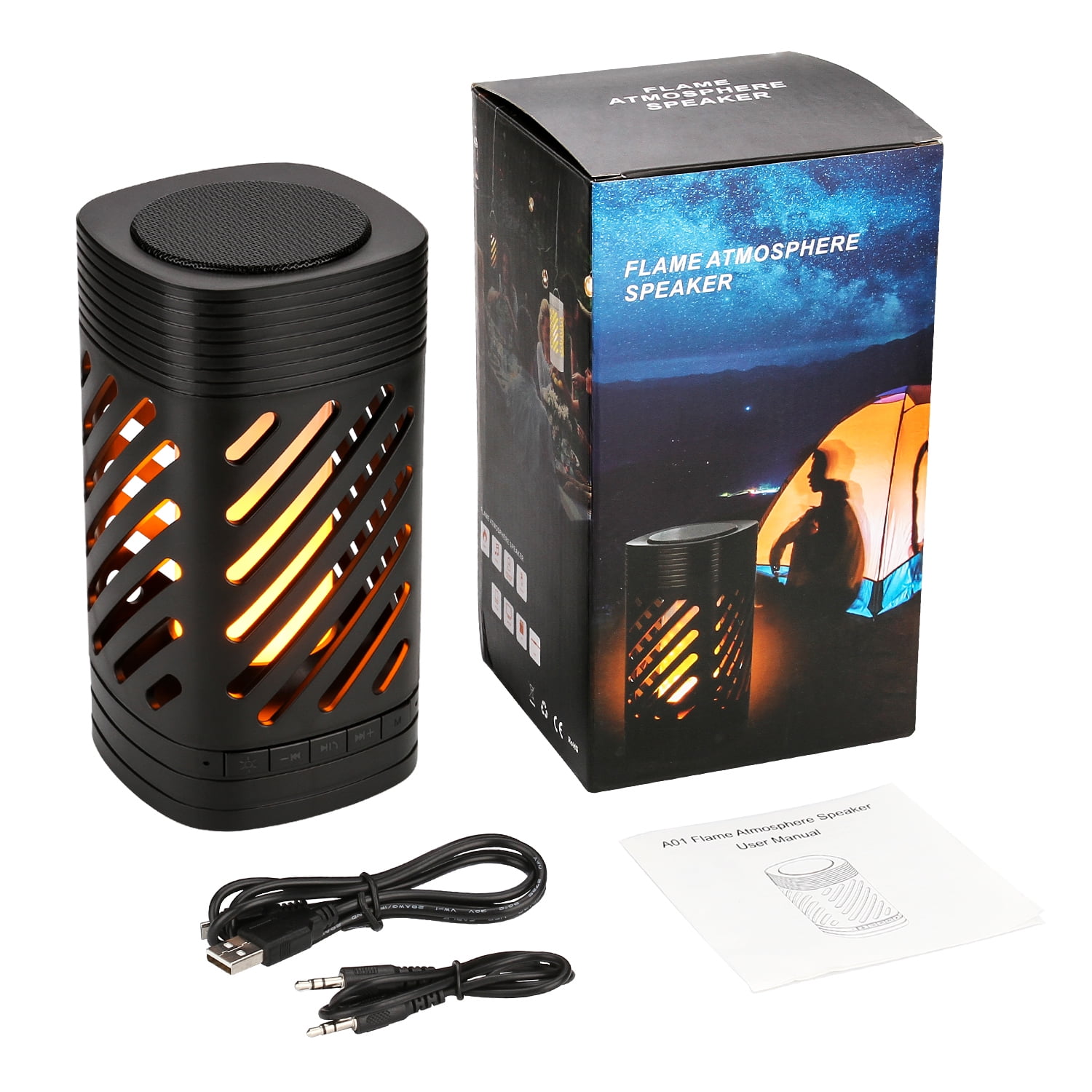 AGPtek Portable Bluetooth Speaker with Lights Wireless Speaker Smart Lamp for Camping, Outrage and Emergency