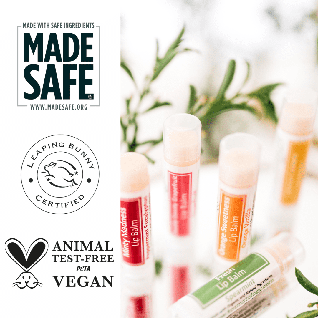 Kosmatology® Organic Spearmint Lip Balm - Fresh 4 Pack | Beeswax Free | Vegan | 100% Natural Moisturizer for Cracked & Dry Lips