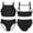 Black, variant on YONGHS Kids Girls Bikini Swimwear Suit Sleeveless Tops Briefs Set 5-16 A Mint Green 12