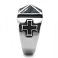 thumbnail image 4 of Anillo Color Plata Para Hombres de Acero Inoxidable Piramide con Dos Cruzes, 4 of 5