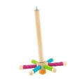 thumbnail image 4 of Percha para pájaros, juguete, accesorio para jaula de pájaros, rueda de madera interactiva colorida, giratoria, percha para periquitos y cotorras pequ, 4 of 9