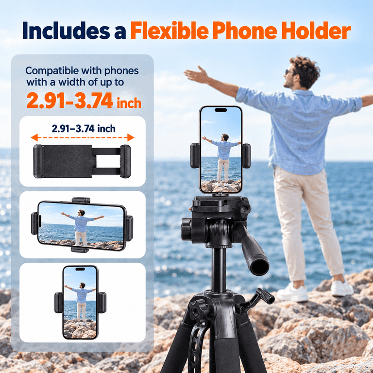 BEBANG 67" Camera Tripod Aluminum Portable Stand photo 2