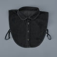 thumbnail image 2 of blusa desmontable de mezclilla negra lavada con cuello falso para mujer, 2 of 2