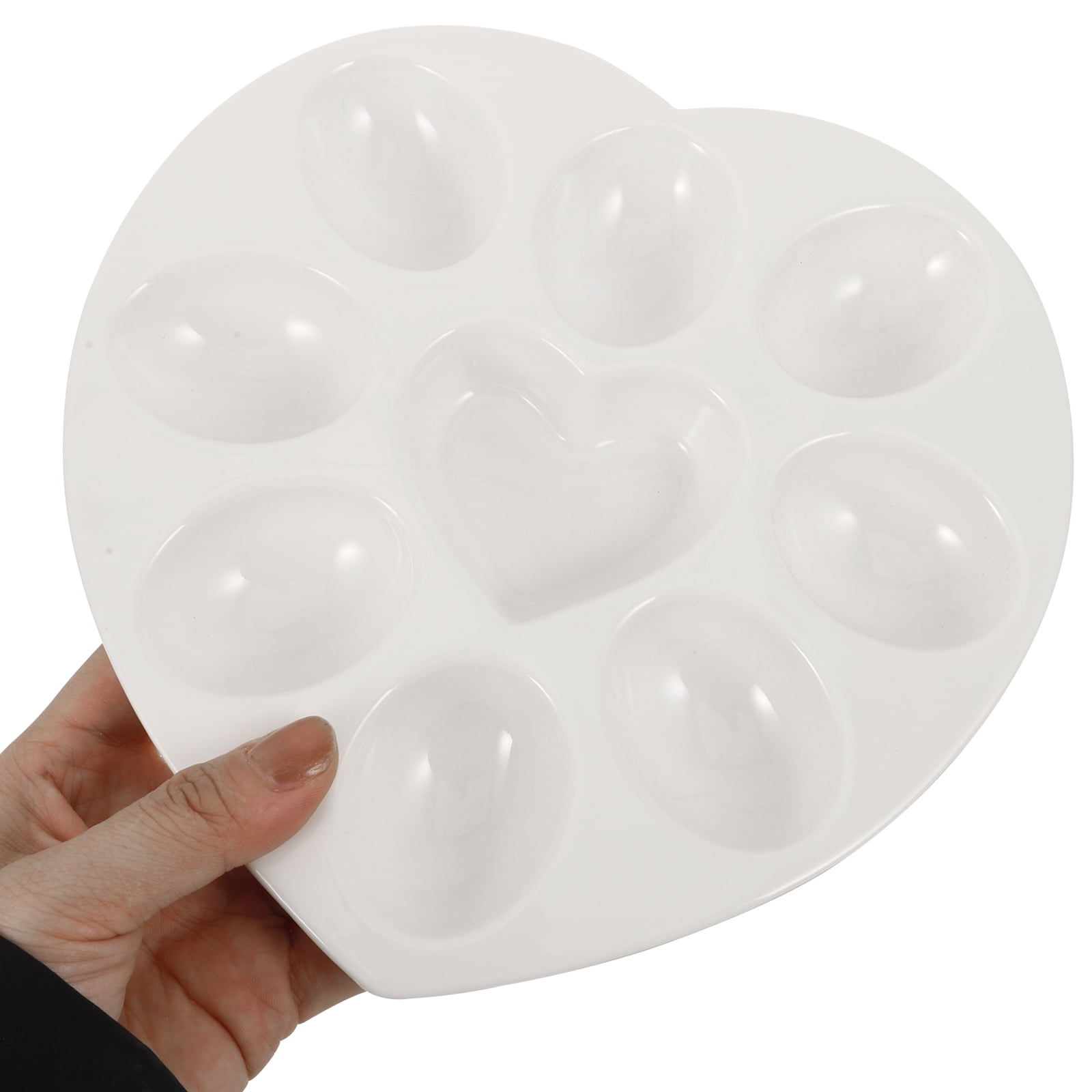 OHOIOLLA Deviled Egg Platter Ceramic White Heart Shaped for Home Gatherings