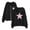 Black, variant on ShomPort Women's Star Printed Zip Up Oversized Long Sleeve Casual Pocket Fall Warm Drawstring Hoodie