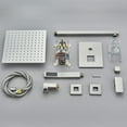 thumbnail image 4 of Shower Faucet Set Brushed Nickel 16" Rainfall Shower Head Combo Valve Kit System, 4 of 15