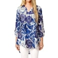 thumbnail image 4 of Nlife Women V Neck Long Sleeve Floral Print Top, 4 of 9