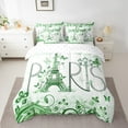 thumbnail image 2 of Erosebridal Green Eiffel Tower Bedding Queen Size,Romantic Theme Bed In A Bag Queen Size,Valentine’S Day Decor,Lightweight,7 Pieces, 2 of 5