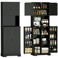 thumbnail image 1 of HOMCOM 71.5" Tall Pantry Cabinet, Kitchen Cupboard with Spice Racks, Black, 1 of 10