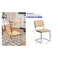 thumbnail image 4 of Dining Chairs Set of 2, Rattan Side Accent Chairs with Legs, Modern Century Breuer Designed Chairs, Upholstered Dining Living Room Kitchen Chairs, 4 of 9
