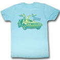 thumbnail image 1 of Back to the Future Delorean Chillin Light Blue Adult T-Shirt, 1 of 1