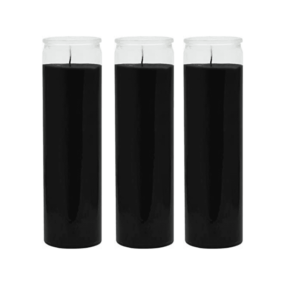 Black Glass Jar Candles All Occasions, 2x8" Set of 3 Wedding Spa Home