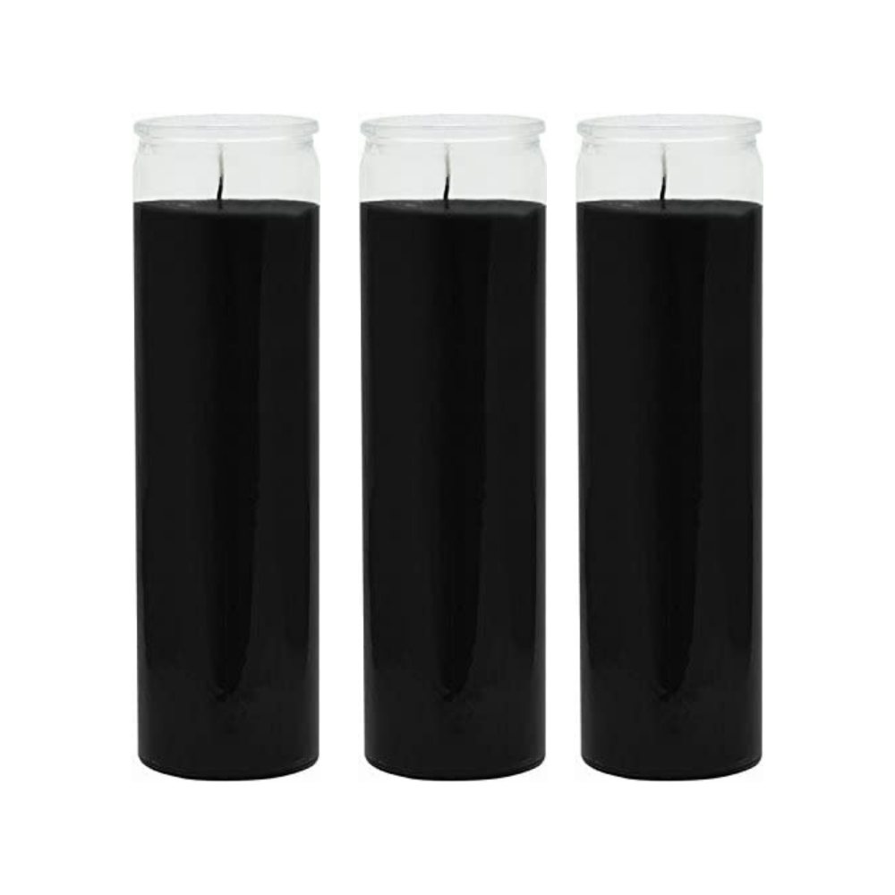 Black Glass Jar Candles All Occasions, 2x8" Set of 3 Wedding Spa Home