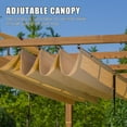 thumbnail image 3 of TOTAL Outdoor 9' X 13' Outdoor Aluminum Pergola with Retractable Weather-Resistant Canopy, Perfect for BBQs, Parties, Backyard, Deck, Garden, and Beach (Wood-looking), 3 of 8