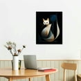 thumbnail image 2 of Nawypu  Mid Century Minimalist Canvas Wall Art, Black Cat with Abstract Moon and Green Leaves Canvas Art Wall Decor, Modern Abstract Decor for Living Room Bedroom Bathroom Ready to Hanging, 2 of 4