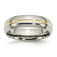 thumbnail image 2 of Titanium Yellow IP-plated Grooved 6mm Polished Band, 2 of 11