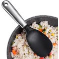 thumbnail image 4 of 1 Pack Stainless Steel Silicone Rice Spoon Non-Stick Pan Rice Spoon Flexibility Strong Hanging Hole Design Rice Cooker for Rice Spoon Kitchen Essential Tools (Black), 4 of 5