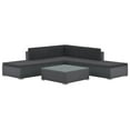 thumbnail image 1 of vidaXL Ensemble de Salon de Jardin 6 Pcs avec Coussins en Rotin Poly Noir, 1 of 5