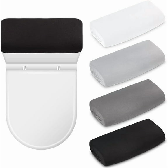 2 Packs Velvet Toilet Cover Lid Cover Bathroom Seat Covers Lid Cover Adjustable Machine Washable Non Slip Dustproof Fits Round Elongated Oblong Toilet Lids for Home 12.6x10.23 Inch