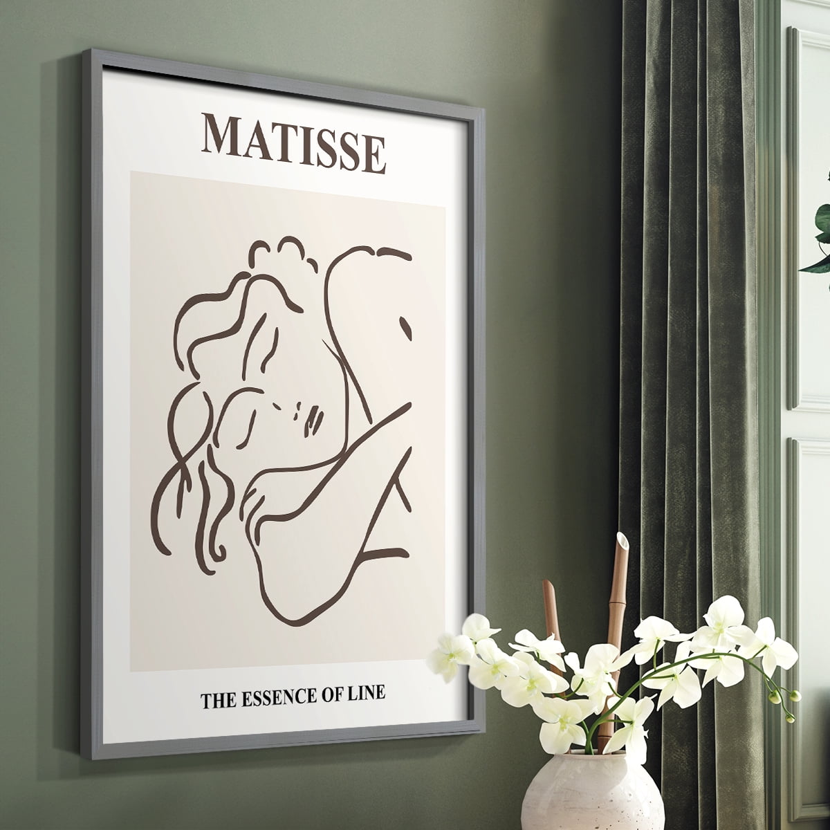 Matisse CXXXII Framed Print in Gray Solid Wood 11 x 14 Framed Print