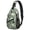 Cat and Music Note Green Pattern, variant on Ninja Cat Yellow Pattern Sling Backpack, Unisex Cycling Crossbody Bag with Side Mesh Pockets, Adjustable Ambidextrous Strap Gift Ideas for Travel Shopping Commuting