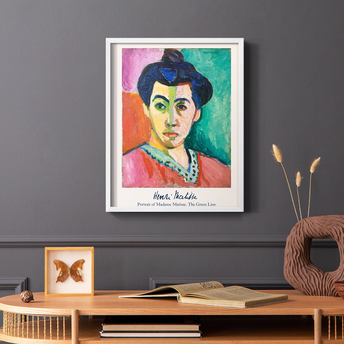 Matisse DIII Framed Print in White Solid Wood Framed Print No Nail Hanging