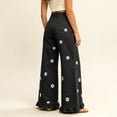 thumbnail image 5 of Tqyyweavej Women's Jeans Printed High Waisted Wide Leg Denim Pants Ruffle Straight Leg Solid Color Pants with Pockets Size S to 3XL, 5 of 7