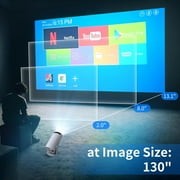 جهاز عرض صغير مع واي فاي وبلوتوث، جهاز عرض خارجي 4 K مع حامل قابل للتعديل 180 °، جهاز عرض فيلم Keystone تلقائي متوافق مع عصا التلفزيون/IOS/Android/كمبيوتر محمول، محمول 1080 P Full HD Proyector