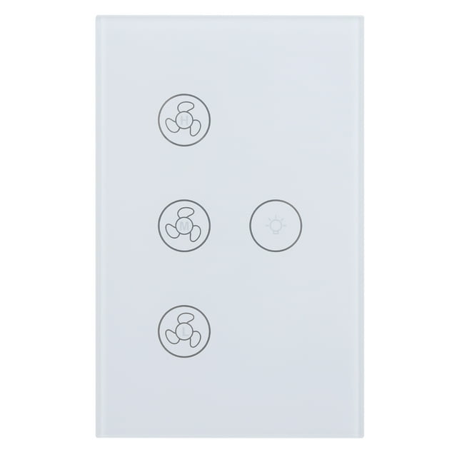 Interrupteur Tactile WiFi Intelligent, Interrupteur Tactile pour Ventilateur à Commande Vocale, Fonction Minuterie, Contrôle par Application Mobile, Compatible pour la Maison 110-240V