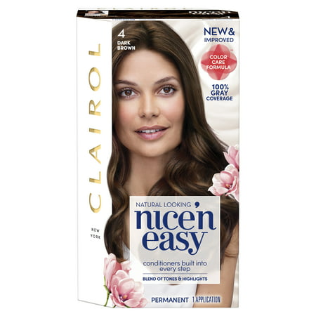 Clairol Nice 'n Easy Hair Color, 4 Dark Brown (Best Over The Counter Hair Color For Gray Hair)