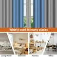 thumbnail image 5 of Lfeey Gray Blue Blackout Curtains 63 Inches Long, Room Darkening Grommet Curtains, 2 Panels, 5 of 6
