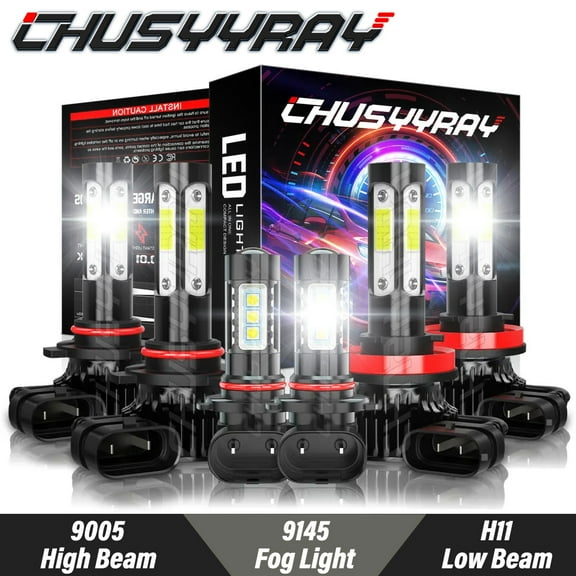 For 2016 2017 2018 Dodge RAM 1500 2500 3500 LED Headlight Hi-Lo Beam Fog Light Bulbs 6000K White 6x