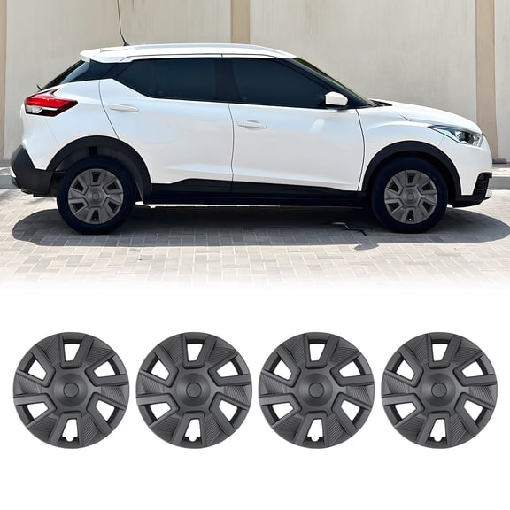 16'' Hubcaps Fit for 2018-2025 Nissan Kicks, Wheels Rim Cover Replacement SV Style Wheel Cover Snap-On Installation, PP Material Hub Caps Set of 4 (16 Inch, Matte Black)