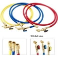 thumbnail image 4 of Refrigerant Charging Hose with Ball Valves HVAC Hoses 1/4'' SAE R410A 800 PSI Fit for R134A R12 R22 R502 R404 Coolant Adding and Air Condition Maintenance 3-Color 3 Pcs, 4 of 7