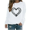thumbnail image 3 of VgaVtl T Shirts for Women Plus Size Valentines Day Cute Long Sleeve Women's Plus Size Tops Heart Print White Holiday Tops,S, 3 of 4