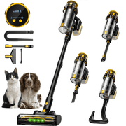 Cordless Vacuum Cleaner for DeWalt 20V Battery, 45KPA 400W Vacuum Cleaners for Home, Self-Standing Stick Vac w/LED Display, for Carpet, Floor, Car(Battery Not Included)