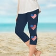 thumbnail image 2 of ZACPNCV Girls Capri Leggings Independence Day Print High Waist Kids Leggings Athletic Sports Workout Dance Tights Cropped Pants Navy 12-13 Years, 2 of 9