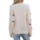 thumbnail image 3 of HongQid Womens Pullover Sweaters Long Sleeve Crewneck Casual Loose Knit Jumper Tops, 3 of 5