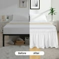 thumbnail image 2 of CCNY 12" Inch Drop Wrap Around Bed Skirt Texas King Size 100% Microfiber Made White Color, 2 of 6