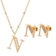 thumbnail image 1 of Juego Joyería Mujer, Collar Aretes Inicial Letras LuckyLy, Acero Inoxidable Baño de Oro 18k dorado UNITALLA, 1 of 6