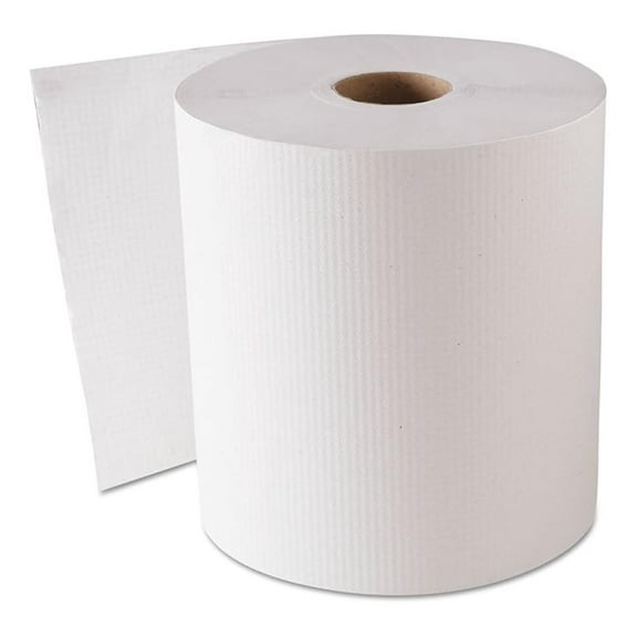 Hardwound Roll Towels, 8" x 800 ft White - Heavy Duty Paper Towels for Kitchen, Bathroom, Garage, and Industrial Use - Bulk Pack