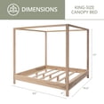 thumbnail image 3 of American Furniture Classics KING CANOPY Canopy Bed with Raised Platform, Natural - King Size, 3 of 10