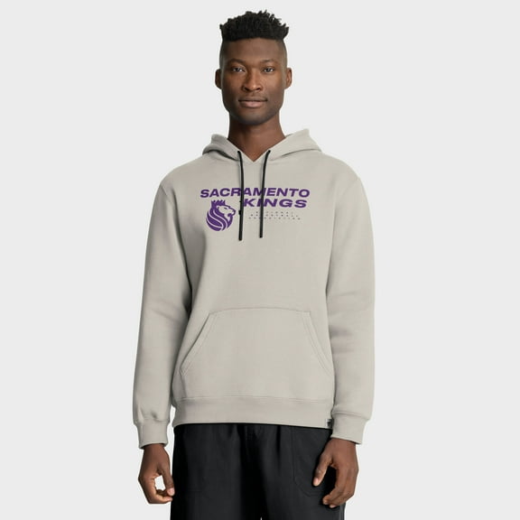 Men's Fanatics Off White Sacramento Kings Crossover Collection Blocked Shot Premium Pullover Hoodie